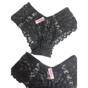 2 New Heavenpanty Black Lace Corset Style Hipster Panties Underwear Plus SIZE 2X